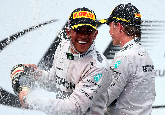 F1 - Malasia 2014 - Lewis Hamilton y Nico Rosberg en el Podio