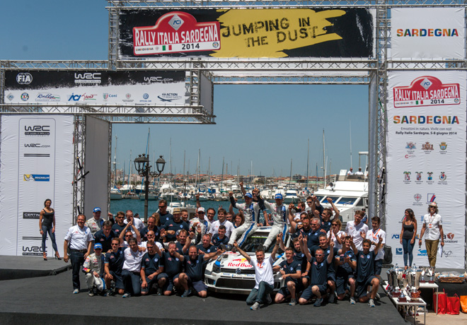 WRC - Italia 2014 - Final - Sebastien Ogier en el Podio