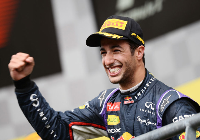 F1 - Belgica 2014 - Daniel Ricciardo en el Podio