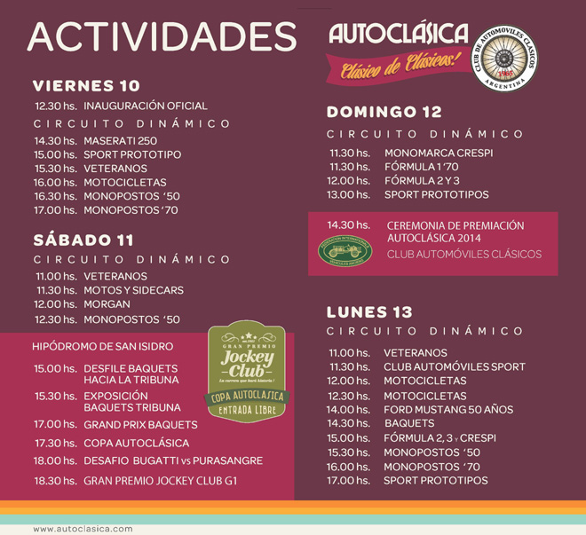 Autoclasica 2014 - Actividades