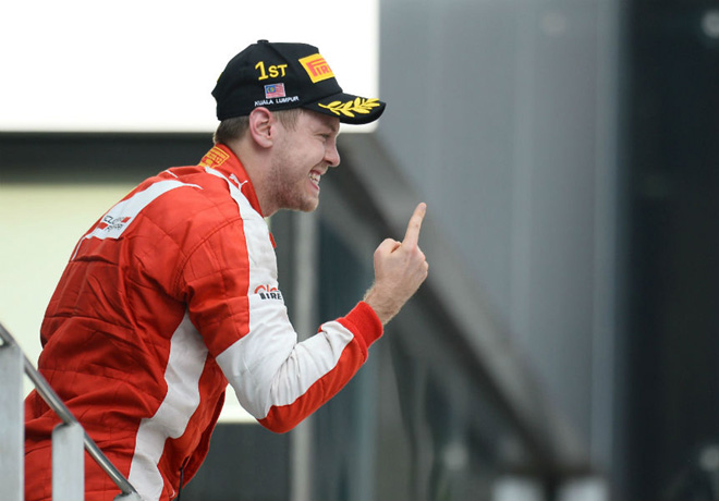 F1 - Malasia 2015 - Sebastian Vettel en el Podio