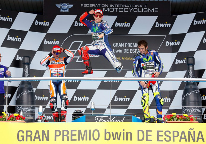 MotoGP - Jerez 2015 - Marquez - Pedrosa - Rossi en el Podio