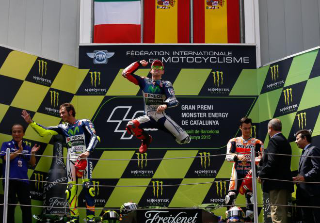 MotoGP - Catalunya 2015 - Valentino Rossi - Jorge Lorenzo - Dani Pedrosa en el Podio