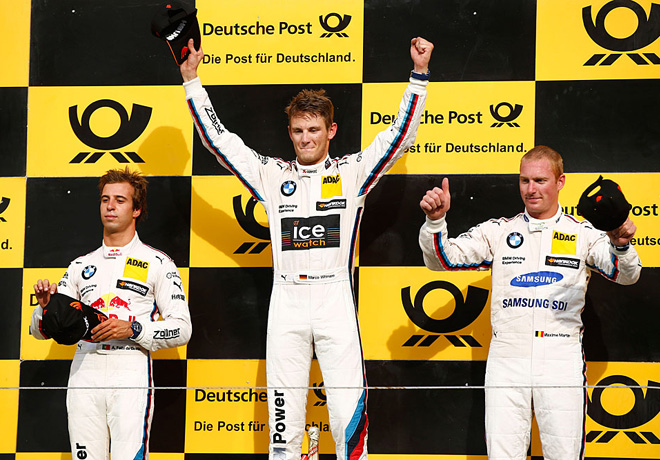 DTM - Zandvoort 2015 - Carrera 1 - Antonio Felix Da Costa - Marco Wittmann - Maxime Martin el Podio