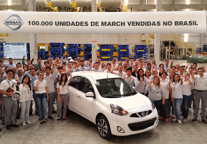 Nissan vendio 100 mil unidades del March en Brasil