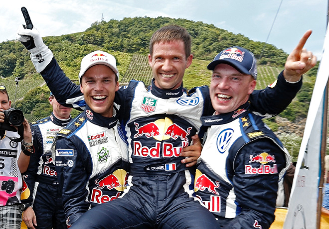 WRC - Alemania 2015 - Final - Andreas Mikkelsen - Sebastien Ogier - Jari-Matti Latvala - 1-2-3 de VW