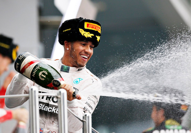 F1 - Rusia 2015 - Carrera - Lewis Hamilton en el Podio