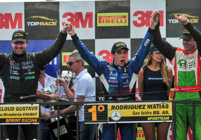 Top Race - Junin 2015 - Carrera - Gustavo Micheloud - Matias Rodriguez - Humberto Krujoski en el Podio