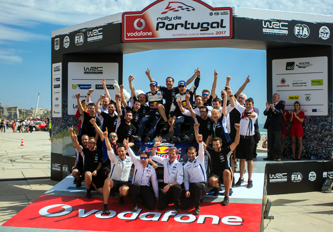 WRC - Portugal 2017 - Fina - Sebastien Ogier y el equipo M-Sport en el Podio