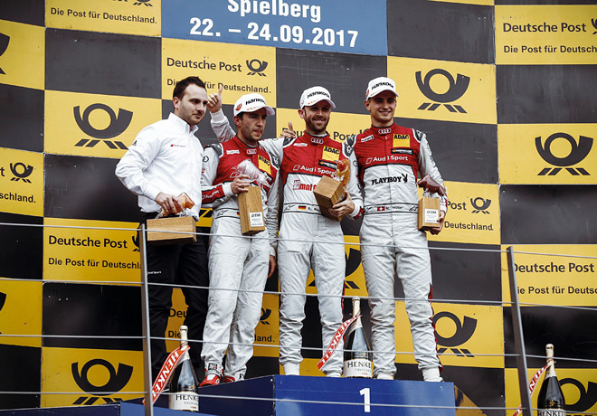 DTM - Spielberg 2017 - Carrera 2 - Mike Rockenfeller - Rene Rast - Nico Muller en el Podio