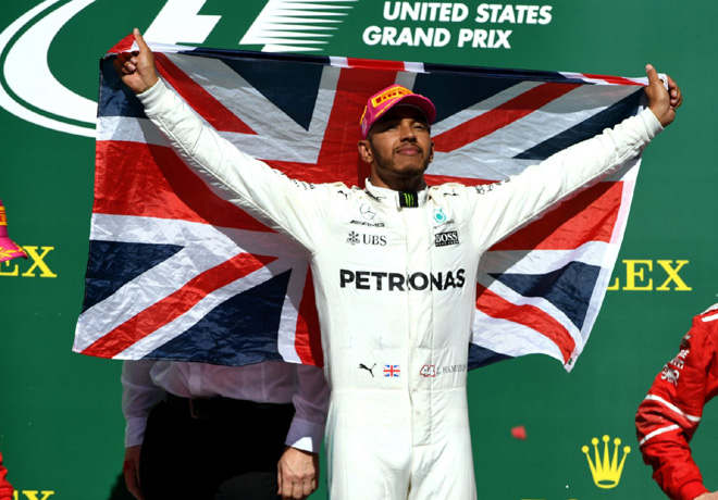 F1 - Estados Unidos 2017 - Clasificacion - Lewis Hamilton en el Podio