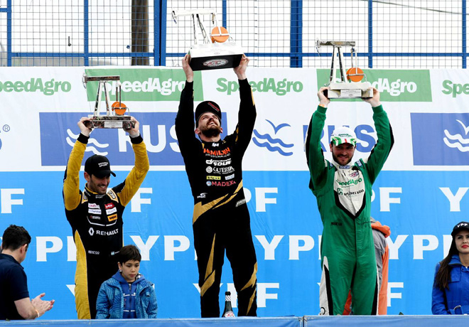 TC - Comodoro Rivadavia 2017 - Facundo Ardusso - Josito Di Palma - Agustin Canapino en el Podio
