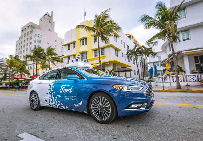 Ford junto a la ciudad de Miami lanzo las primeras operaciones con vehiculos de conduccion autonoma