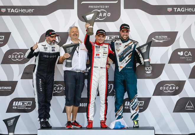 WTCR - Vila Real - Portugal 2018 - Carrera 2 - Yvan Muller - Mato Homola - Pepe Oriola en el Podio