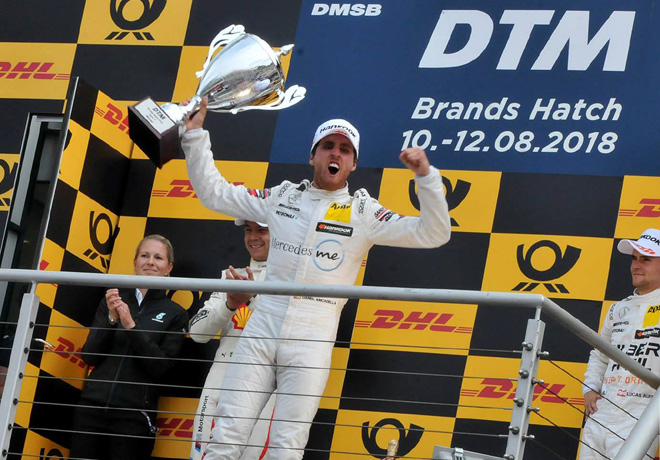 DTM - Brands Hatch 2018 - Carrera 1 - Augusto Farfus - Daniel Juncadella - Lucas Auer en el Podio