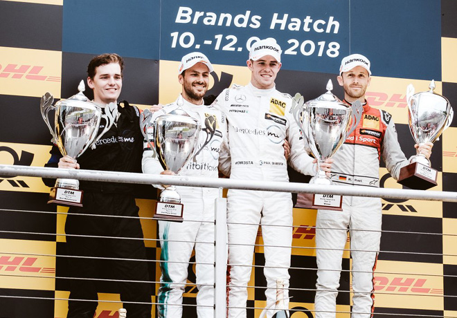 DTM - Brands Hatch 2018 - Carrera 2 - Gary Paffett - Paul Di Resta - Rene Rast en el Podio