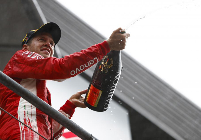 F1 - Belgica 2018 - Carrera - Sebastian Vettel en el Podio
