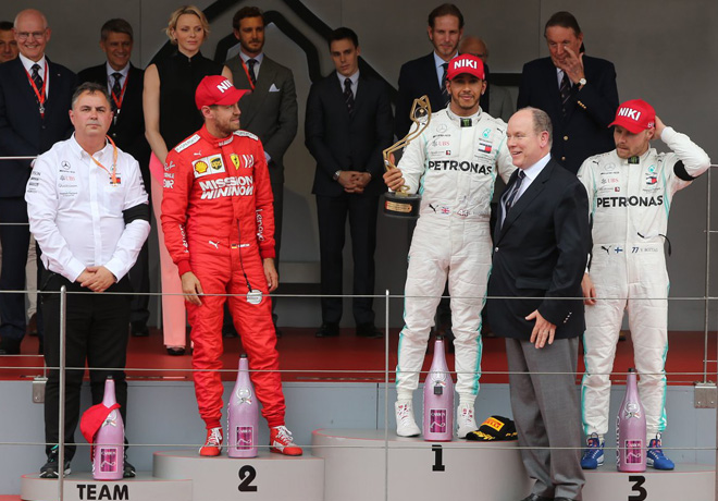 F1 - Monaco 2019 - Carrera - Sebastian Vettel - Lewis Hamilton - Valteri Bottas en el Podio