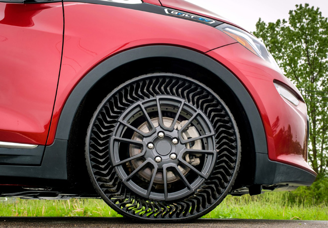 GM y Michelin desarrollaron un neumático sin aire