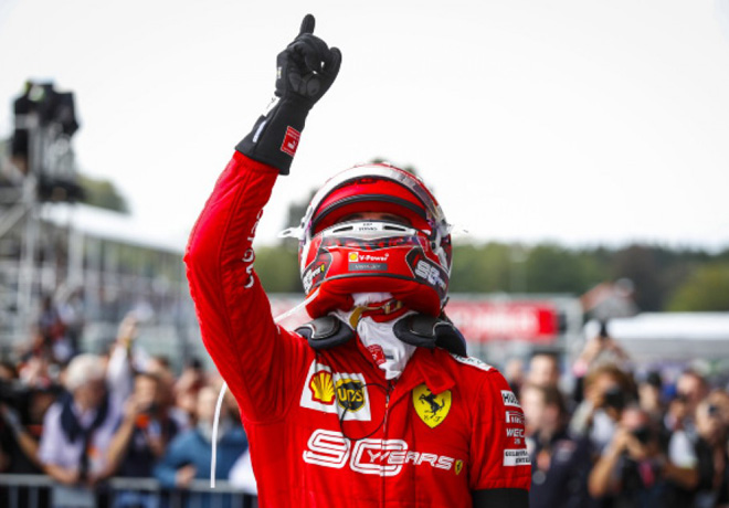 F1 - Belgica 2019 - Carrera - Charles Leclerc en el Podio
