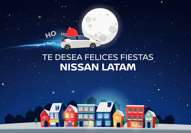 Nissan LEAF y Papá Noel iluminan la Navidad.