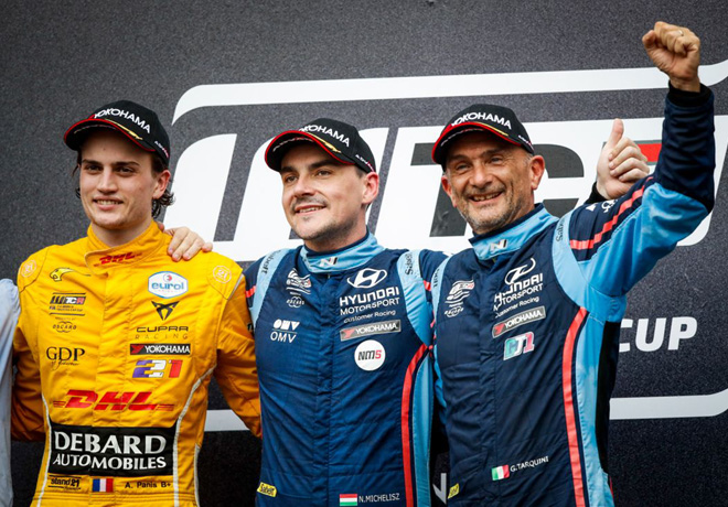 WTCR - Sepang - Malasia 2019 - Carrera 1 - Aurelien Panis - Norbert Michelisz - Gabriele Tarquini en el Podio