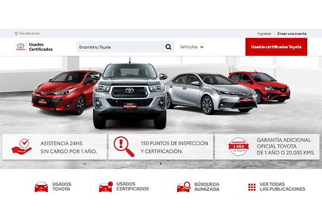 Toyota Argentina presenta un nuevo sitio web de vehiculos usados
