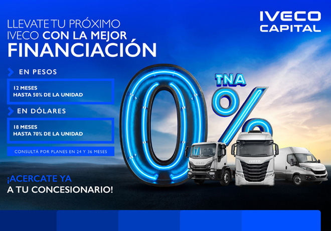 Fin de año con financiación preferencial: IVECO lanza una propuesta con TNA 0% en dólares y pesos.