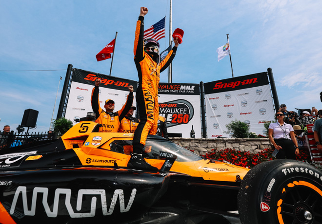 IndyCar Series en Milwaukee – Carrera 1: Histórica doble victoria de Pato O’Ward en un mismo día, y quinto campeonato de Alex Palou.